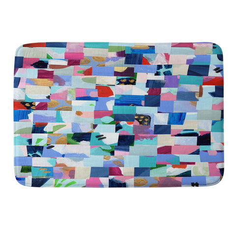 Laura Fedorowicz Fabulous Collage Blue Memory Foam Bath Mat