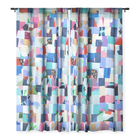 Laura Fedorowicz Fabulous Collage Blue Sheer Non Repeat