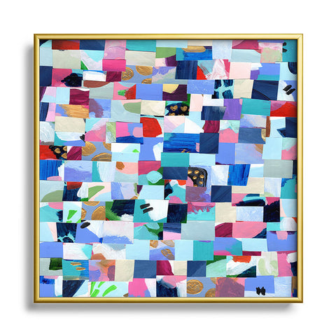Laura Fedorowicz Fabulous Collage Blue Square Metal Framed Art Print