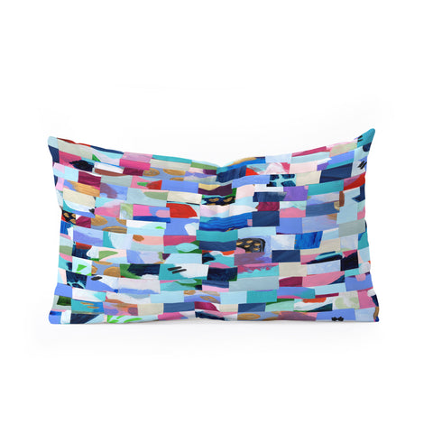 Laura Fedorowicz Fabulous Collage Blue Oblong Throw Pillow