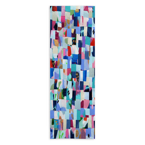Laura Fedorowicz Fabulous Collage Blue Yoga Towel