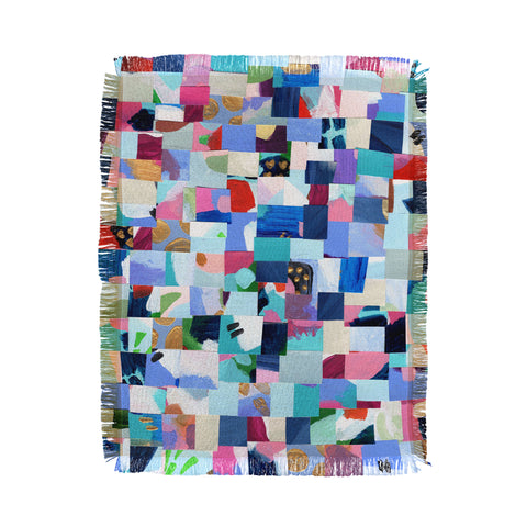 Laura Fedorowicz Fabulous Collage Blue Throw Blanket