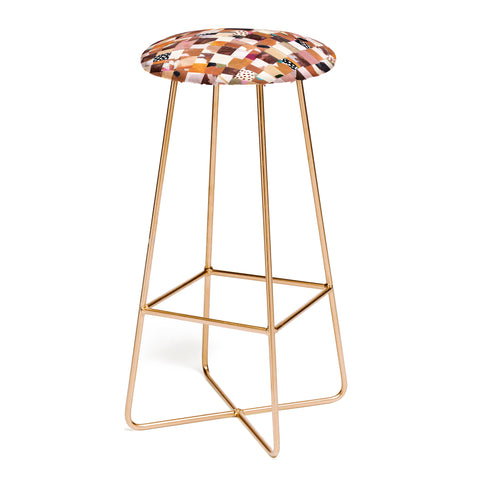 Laura Fedorowicz Fabulous Collage Brown Bar Stool