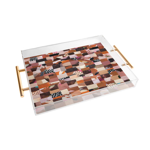 Laura Fedorowicz Fabulous Collage Brown Acrylic Tray