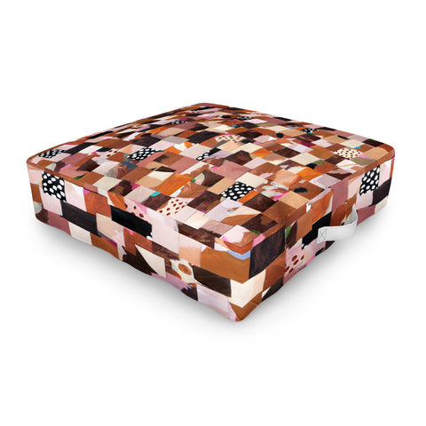 Laura Fedorowicz Fabulous Collage Brown Outdoor Floor Cushion