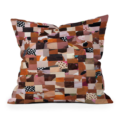 Laura Fedorowicz Fabulous Collage Brown Throw Pillow