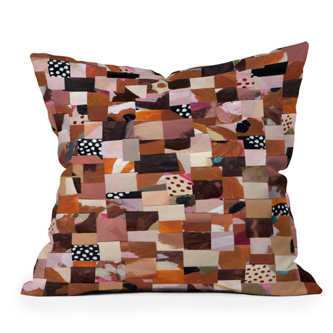 Laura Fedorowicz Fabulous Collage Brown Outdoor Throw Pillow