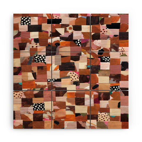 Laura Fedorowicz Fabulous Collage Brown Wood Wall Mural