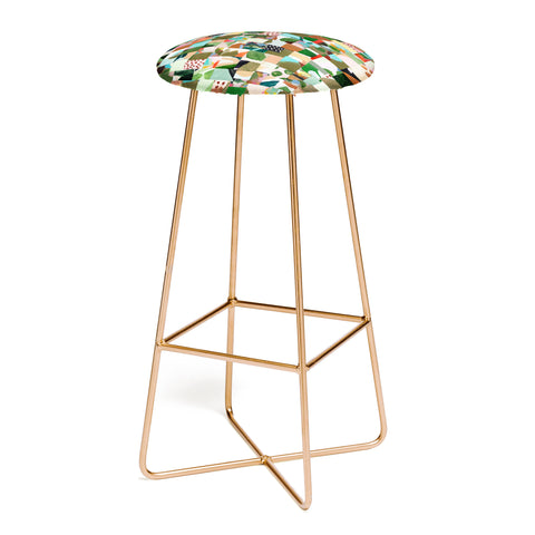 Laura Fedorowicz Fabulous Collage Green Bar Stool