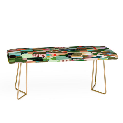 Laura Fedorowicz Fabulous Collage Green Bench