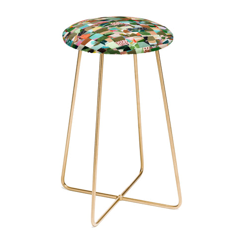 Laura Fedorowicz Fabulous Collage Green Counter Stool