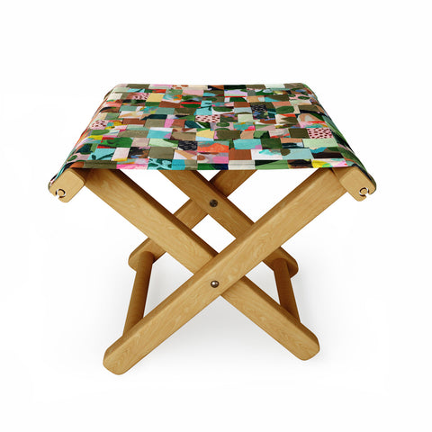 Laura Fedorowicz Fabulous Collage Green Folding Stool