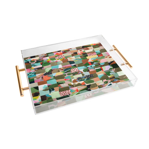 Laura Fedorowicz Fabulous Collage Green Acrylic Tray