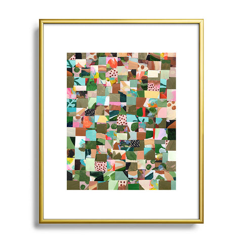 Laura Fedorowicz Fabulous Collage Green Metal Framed Art Print