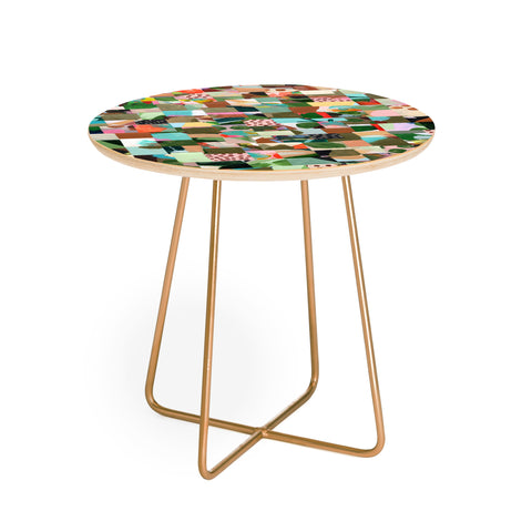 Laura Fedorowicz Fabulous Collage Green Round Side Table