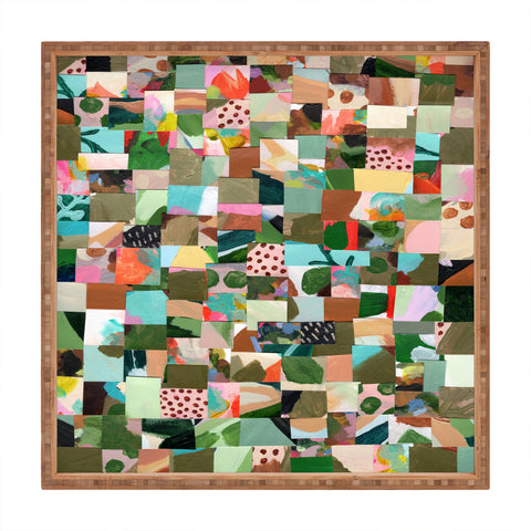 Laura Fedorowicz Fabulous Collage Green Square Tray