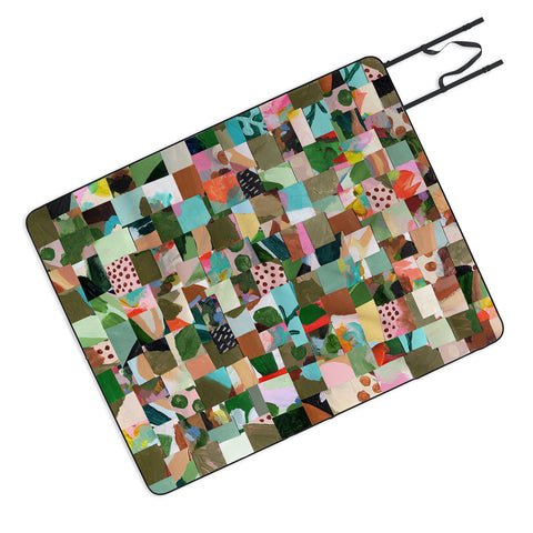 Laura Fedorowicz Fabulous Collage Green Picnic Blanket