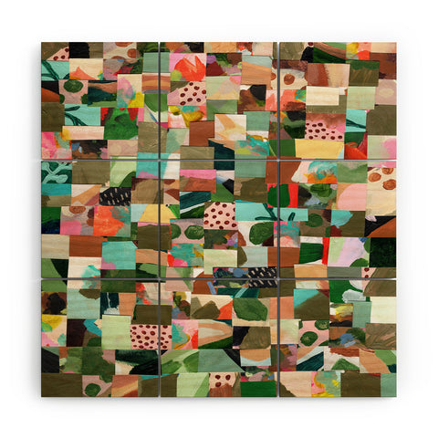 Laura Fedorowicz Fabulous Collage Green Wood Wall Mural