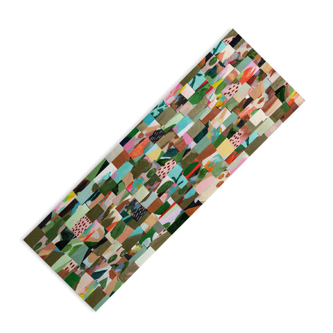 Laura Fedorowicz Fabulous Collage Green Yoga Mat