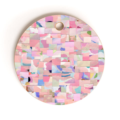 Laura Fedorowicz Fabulous Collage Pastel Cutting Board Round