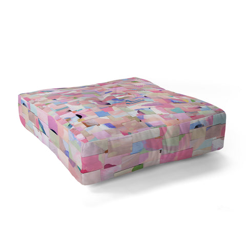 Laura Fedorowicz Fabulous Collage Pastel Floor Pillow Square