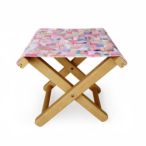 Laura Fedorowicz Fabulous Collage Pastel Folding Stool