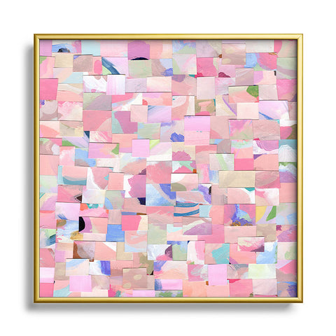 Laura Fedorowicz Fabulous Collage Pastel Square Metal Framed Art Print