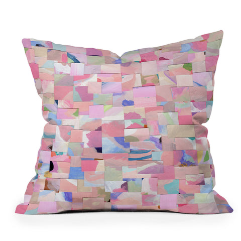 Laura Fedorowicz Fabulous Collage Pastel Outdoor Throw Pillow