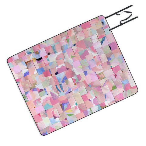 Laura Fedorowicz Fabulous Collage Pastel Picnic Blanket