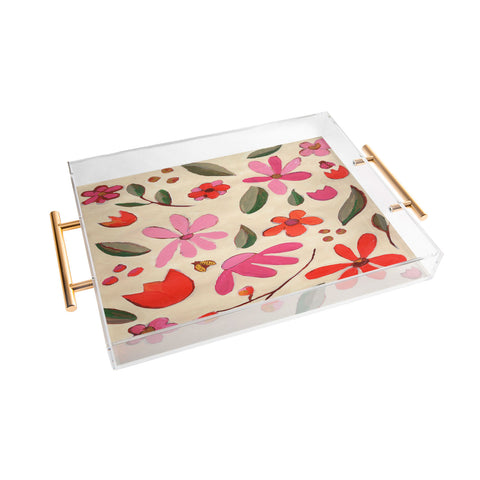 Laura Fedorowicz Fall Floral Painted Acrylic Tray