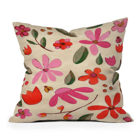 Laura Fedorowicz Fall Floral Painted Outdoor Throw Pillow