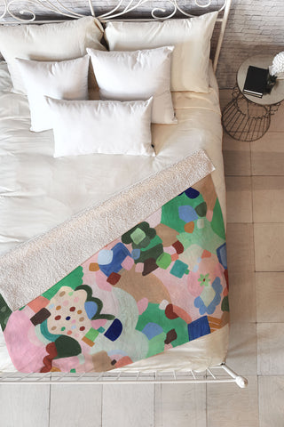 Laura Fedorowicz Happy Shapes Fleece Throw Blanket