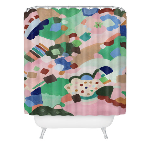 Laura Fedorowicz Happy Shapes Shower Curtain