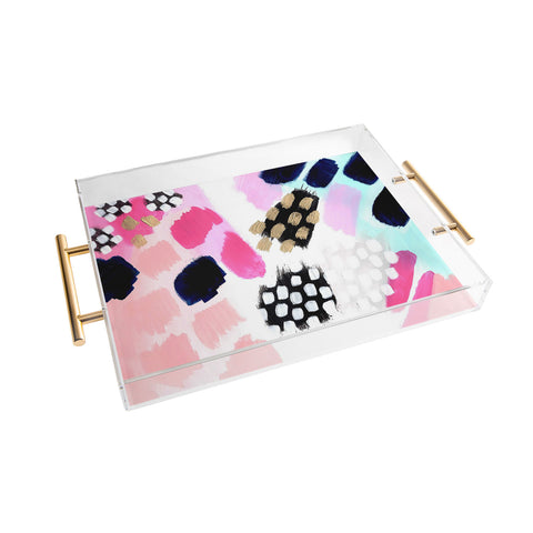 Laura Fedorowicz Hot Pink Abstract Acrylic Tray