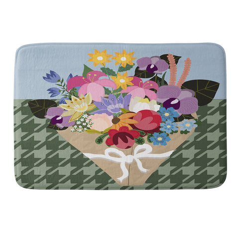 Laura Fedorowicz Houndstooth Bouquet Memory Foam Bath Mat
