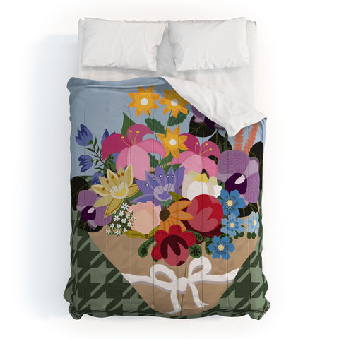 Laura Fedorowicz Houndstooth Bouquet Comforter