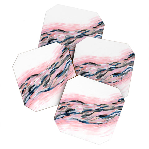 Laura Fedorowicz Pink Flutter Coaster Set