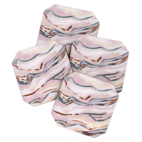 Laura Fedorowicz Pink Path Coaster Set