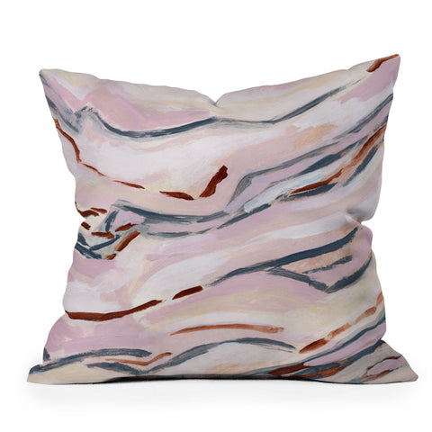 Laura Fedorowicz Pink Path Outdoor Throw Pillow
