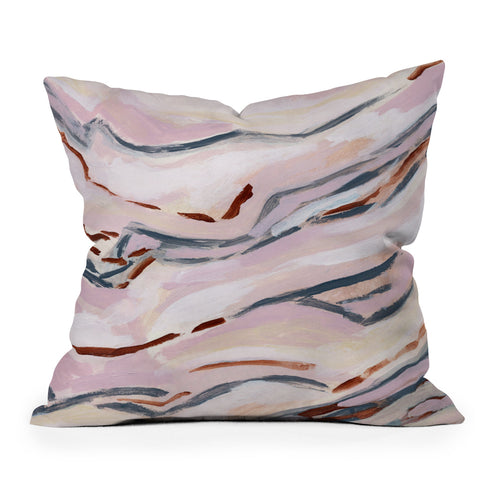 Laura Fedorowicz Pink Path Outdoor Throw Pillow
