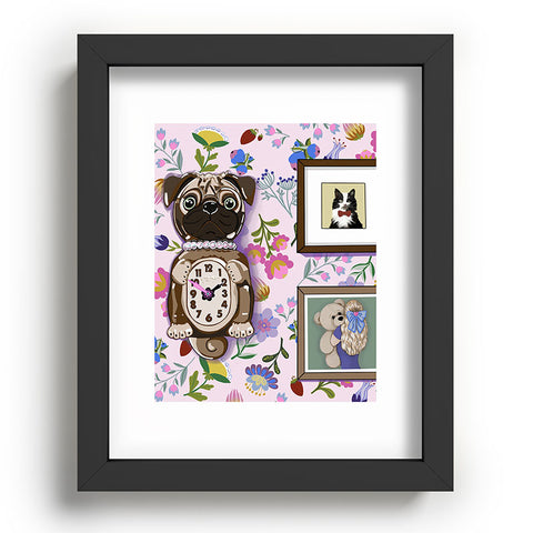 Laura Fedorowicz Pug Clock Recessed Framing Rectangle
