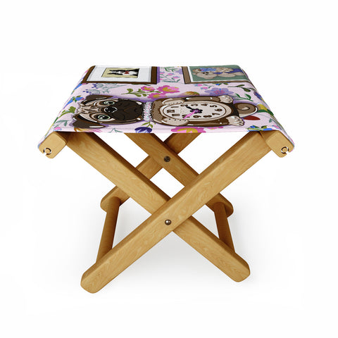 Laura Fedorowicz Pug Clock Folding Stool