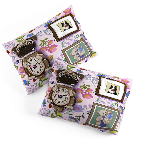 Laura Fedorowicz Pug Clock Pillow Shams