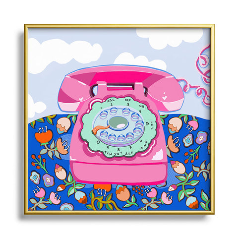 Laura Fedorowicz Ring Ring Square Metal Framed Art Print