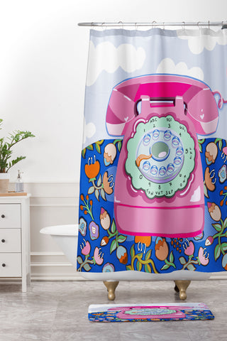 Laura Fedorowicz Ring Ring Shower Curtain And Mat