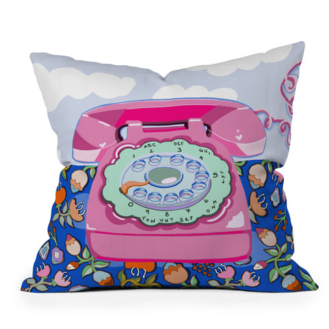 Laura Fedorowicz Ring Ring Outdoor Throw Pillow