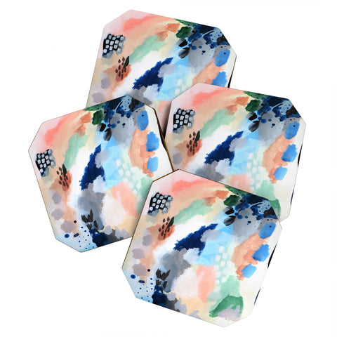 Laura Fedorowicz Seasons Abstract Coaster Set