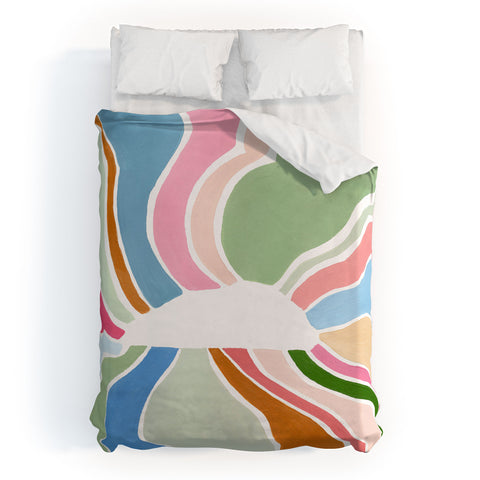 Laura Fedorowicz Sunburst White Center Duvet Cover