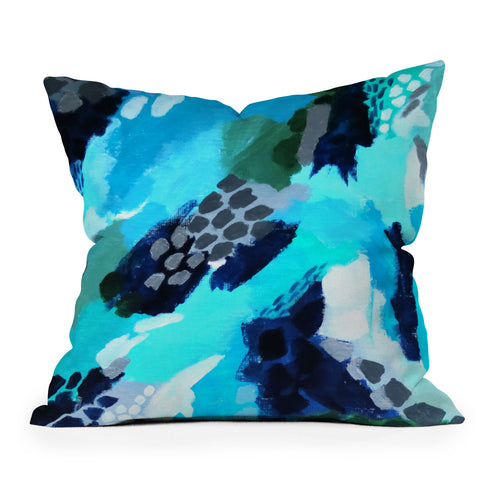 Laura Fedorowicz Turquoise Wonder Outdoor Throw Pillow
