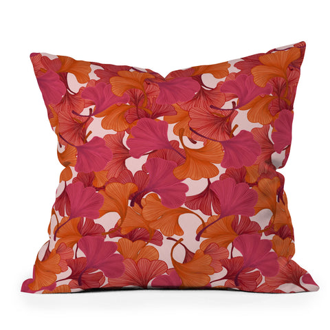 Laura Graves Autumn ginkgo leaves Outdoor Throw Pillow